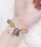 The natural 11mm yellow hair crystal bracelet, a treasure artifact, has the ability to attract wealt