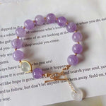 Natural lavender purple 10mm bracelet, with white moonlight, moonlight