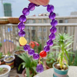 Natural amethyst 10mm bracelet with natural honey wax, south red and A
