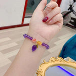 Natural amethyst 8mm bracelet with honey wax spacer, agate and Amethys
