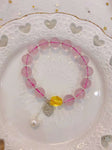 Natural starlight powder 10mm, with pearl and beeswax cut, 925 Sterlin