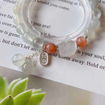 Natural white moonlight 8mm bracelet, with sun stone, white moonlight