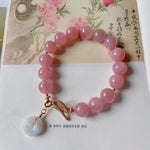Natural horse powder 11mm bracelet with white moonlight safety buckle