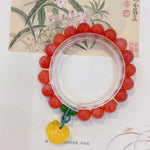 Natural non red agate 10mm bracelet, matched with Jasper, honey wax an