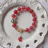 10mm natural silver plated strawberry Bracelet