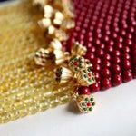 Popular 1 natural purple gold sand Jinpo double Bracelet 5mm Round Beads with ancient method jinlian