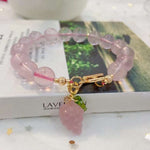 Natural starlight Pink Crystal 10mm bracelet, matched with pink crysta