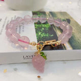 Natural starlight Pink Crystal 10mm bracelet, matched with pink crysta