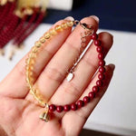Popular 1 natural purple gold sand Jinpo double Bracelet 5mm Round Beads with ancient method jinlian