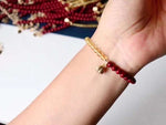 Popular 1 natural purple gold sand Jinpo double Bracelet 5mm Round Beads with ancient method jinlian