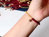 Popular 1 natural purple gold sand Jinpo double Bracelet 5mm Round Beads with ancient method jinlian