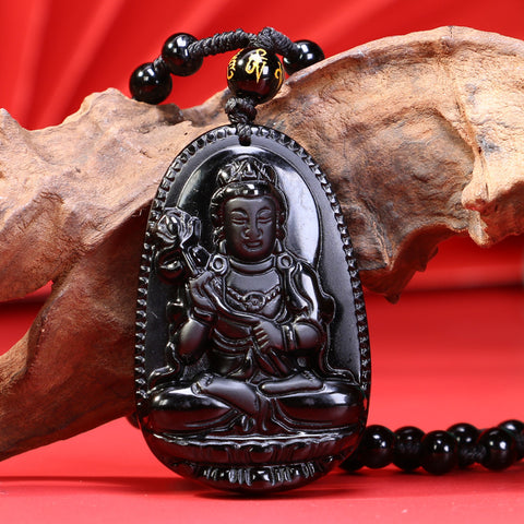 Obsidian necklace pendant jewelry